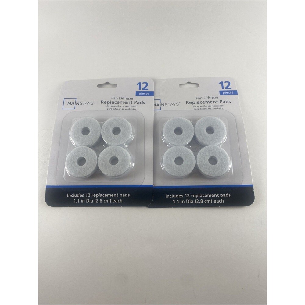 24 Pc. Mainstays Travel Fan Diffuser Replacement Pads Essential Oil Aromatherapy